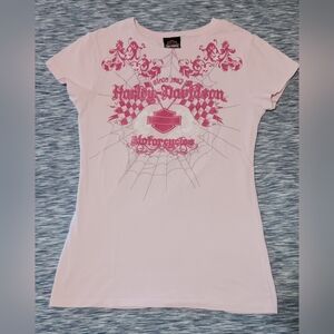 Harley-Davidson Pink Graphic Women's Top